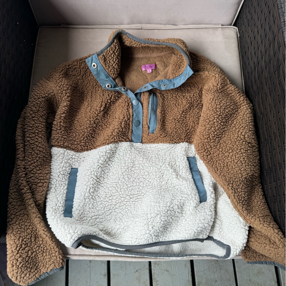 Cozy Brown and Cream Kids Fleece Jacket